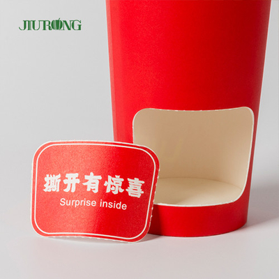 16oz PLAのふたが付いている生物分解性の波形のさざ波の紙コップ