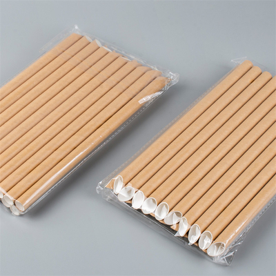 生物分解性の飲むペーパーわら6*197mm 8*230mmの非有毒な注文のロゴ