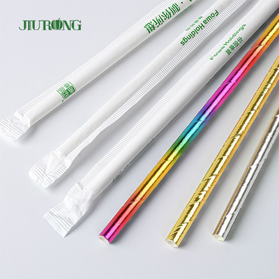 6mm 8mmの12mm Compostableストローはそれぞれ生物分解性PLAを包んだ
