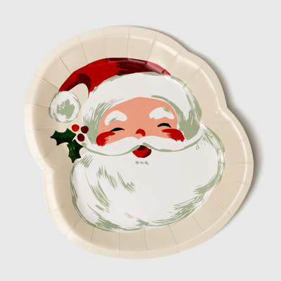 FDAの使い捨て可能な紙皿のサンタクロースのクリスマス・パーティの供給は特別な形を置いた