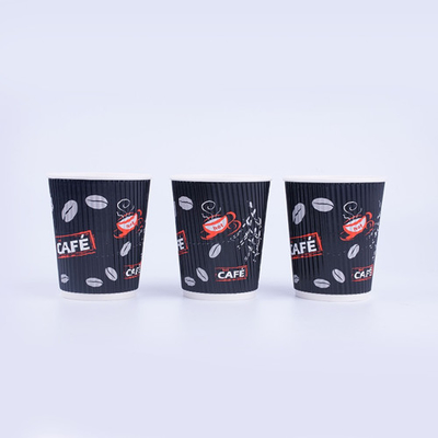 茶色の段ボール生分解性紙コップ14オンスのホットドリンクコーヒーカップ