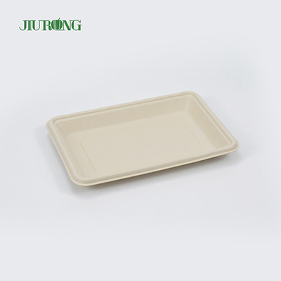 PLA生分解性バガス食器皿ファーストフードサービングトレイ