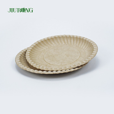 リサイクル可能な生分解性サトウキビ食品容器環境にやさしい丸皿258mm
