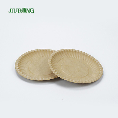リサイクル可能な生分解性サトウキビ食品容器環境にやさしい丸皿258mm