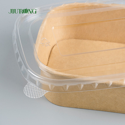 単一の壁はペットふたによって包む食品容器のクラフト紙のサラダ ボールを取り除く