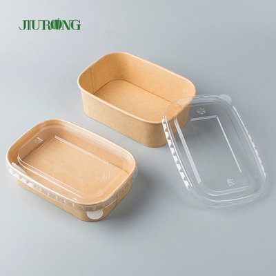単一の壁はペットふたによって包む食品容器のクラフト紙のサラダ ボールを取り除く