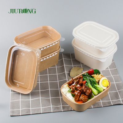単一の壁はペットふたによって包む食品容器のクラフト紙のサラダ ボールを取り除く