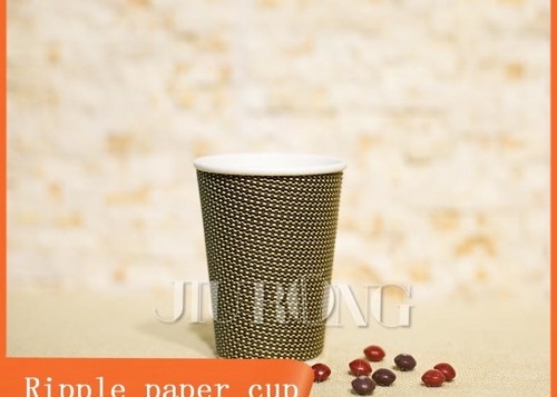 茶色の段ボール生分解性紙コップ14オンスのホットドリンクコーヒーカップ